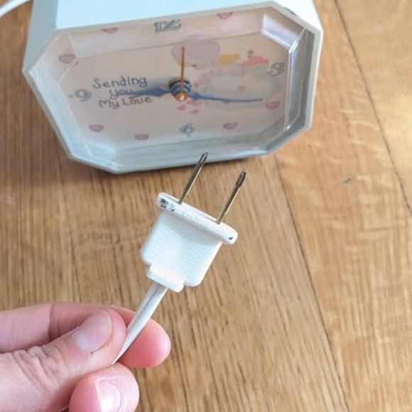 90s Precious Moments Small Plug In Alarm Clock. Sending You My Love Quote - Picture 6 of 8